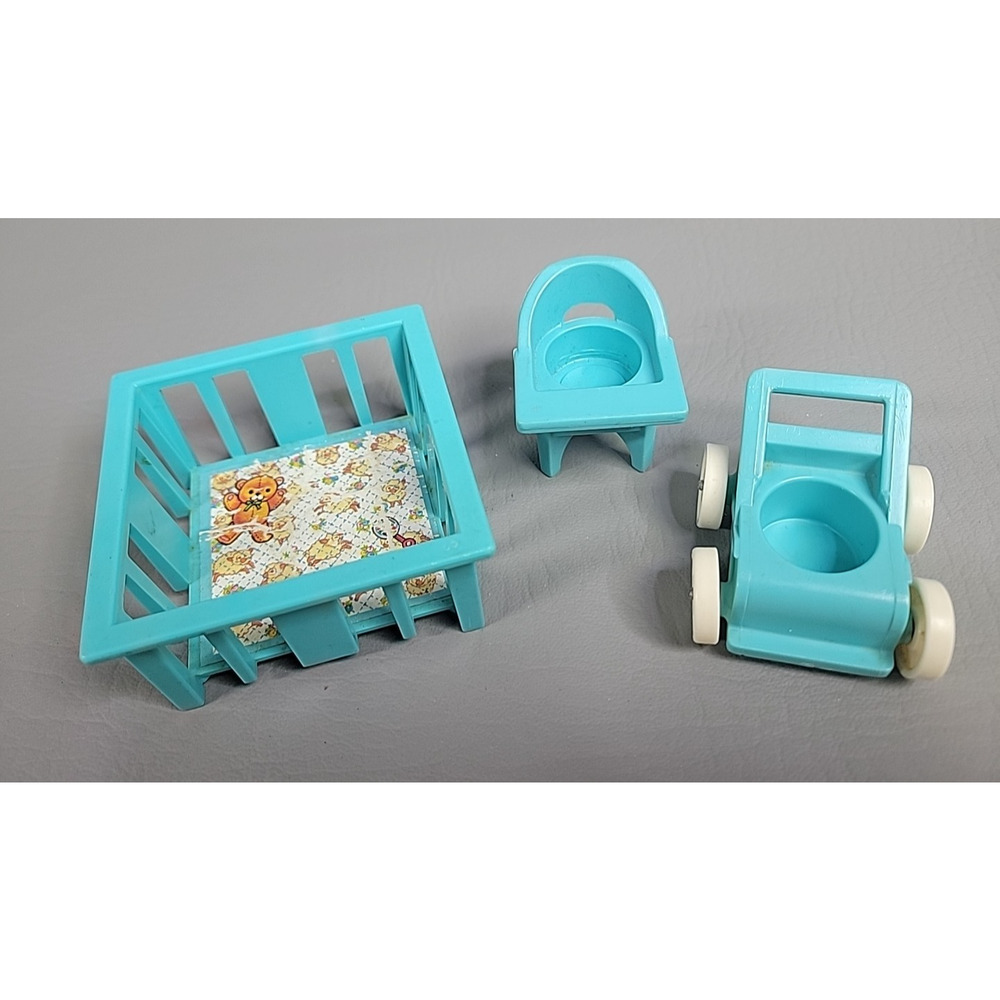 Vintage Fisher Price Little People Nursery Pieces School Wagon - Picture 3 of 7